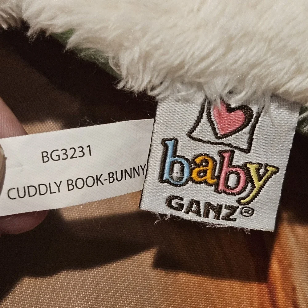 Baby Ganz Cuddly Book Bunny Plush Cloth Crinkle Activity Book BG3231